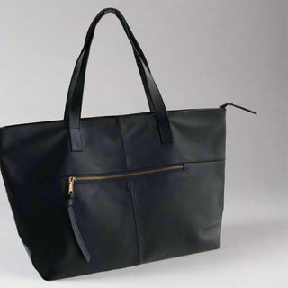 Toronto French Navy / Gold Leather Tote - Sale