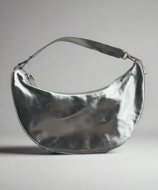 Luna Crescent in silver leather