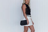 Coco Pebbled Black Crossbody Clutch