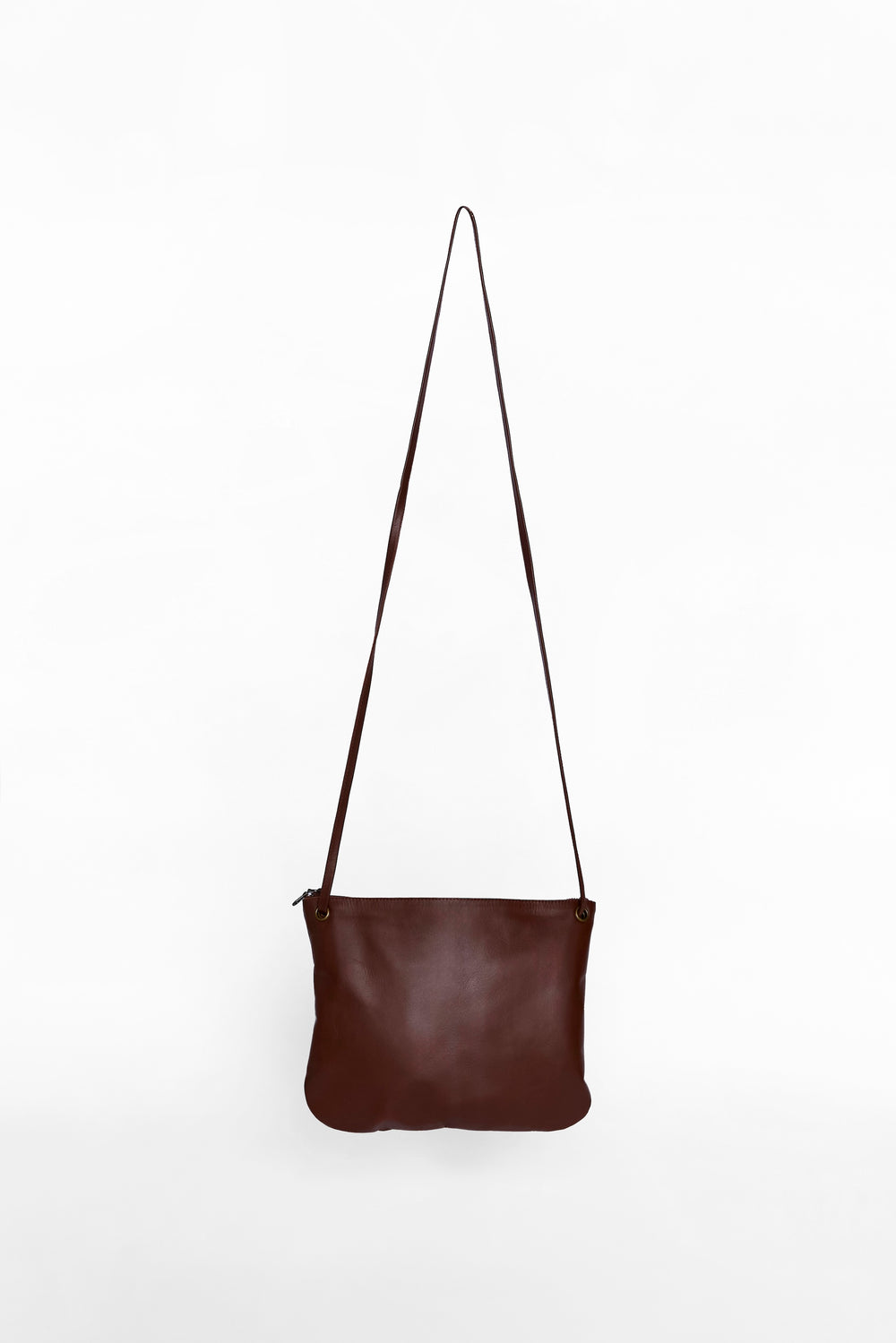 Florence brown leather crossbody hanging