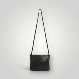 Florence Black Leather Crossbody