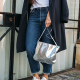 Florence Silver Leather Crossbody