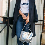 Florence Silver Leather Crossbody