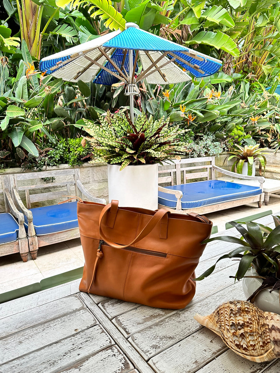 Toronto Leather Tote Bag Caramel Bahru Leather