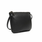 Mini Florence Pebbled Black Leather Crossbody Wallet