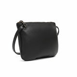 Mini Florence Pebbled Black Leather Crossbody Wallet