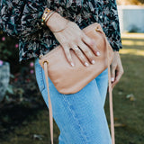 Mini Florence Blush Leather Crossbody Wallet