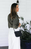 Mini Florence Linen Leather Crossbody Wallet
