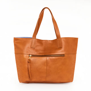 New York Caramel Leather Tote Bag