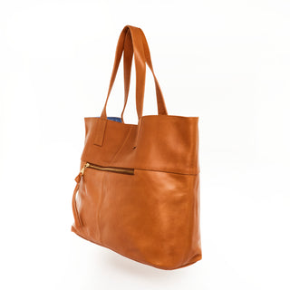 New York Caramel Leather Tote Bag