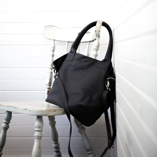 Paris French Navy Sheep Leather Tote Bag