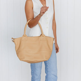 Paris Latte Leather Tote Bag - Sale