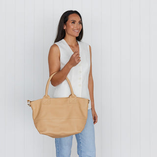 Paris Latte Leather Tote Bag - Sale