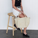 Paris Linen Leather Tote Bag