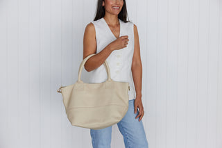 Paris Linen Leather Tote Bag