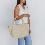 Paris Linen Leather Tote Bag