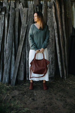 Paris Cocoa Leather Tote