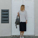 Paris Grey Leather Tote Bag