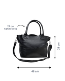 Paris Black Smooth Leather Tote Bag