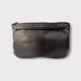 Mini Florence Smooth Black Leather Crossbody Wallet
