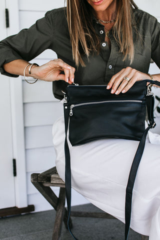 Mini Rome French Navy Leather Crossbody - Sale