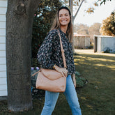 Singapore Blush Leather Crossbody Bag