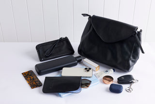 Singapore Black Pebbled Leather Crossbody - Sale