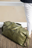 Sorrento Army Leather Weekender