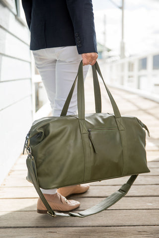 Sorrento Leather Weekender - Army