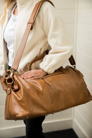 Sorrento Leather Weekender - Cognac