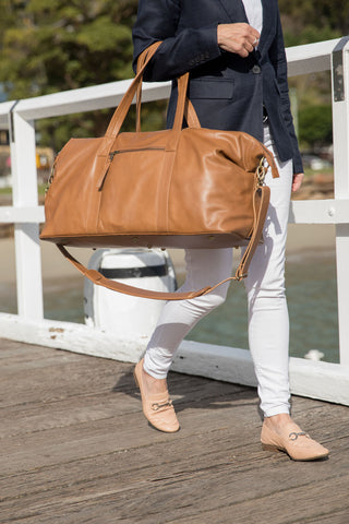 Sorrento Leather Weekender - Cognac