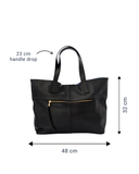 Toronto French Navy Leather Tote Bag