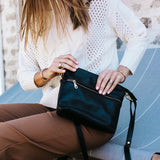 Mini Rome Black Leather Crossbody