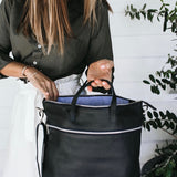 Rome French Navy Leather Tote Bag