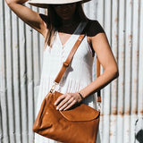 Singapore Caramel Leather Crossbody Bag