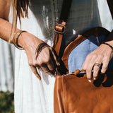 Singapore Caramel Leather Crossbody Bag