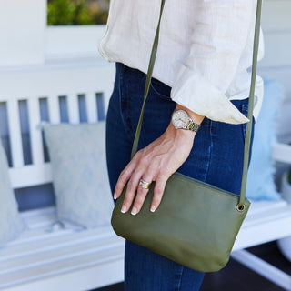 Mini Florence Army Leather Crossbody Wallet