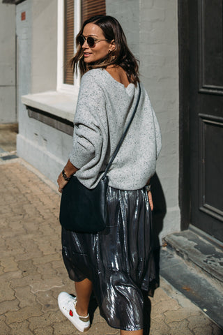 Florence French Navy Leather Crossbody