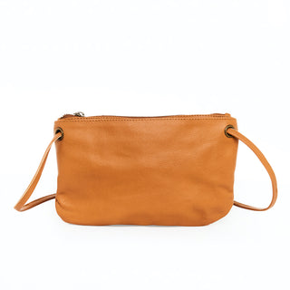 Mini Florence Leather Crossbody Wallet - Caramel