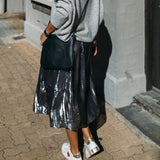 Florence French Navy Leather Crossbody