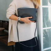 Florence Grey Leather Crossbody Bag