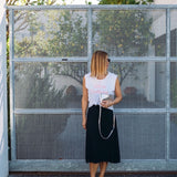 Mini Florence Silver Leather Crossbody Wallet