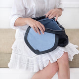 Singapore French Navy Leather Crossbody Bag