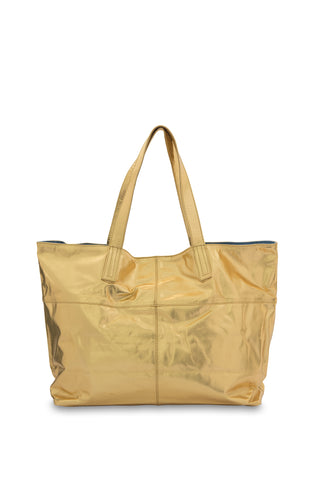 New York Gold Leather Tote Bag