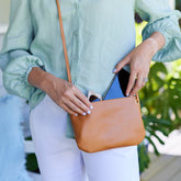 Mini Florence Caramel Leather Crossbody Wallet