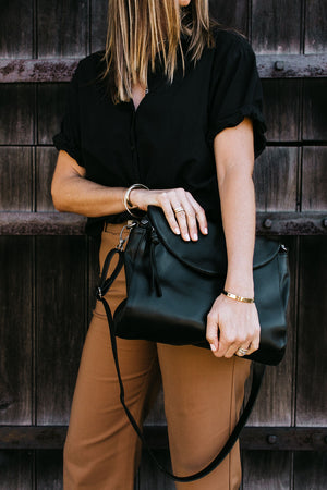 Singapore Leather Crossbody in Nude 