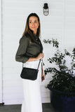 Mini Florence Latte Leather Crossbody Wallet
