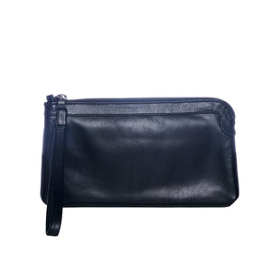 Berlin Leather Clutch Wallet - Black