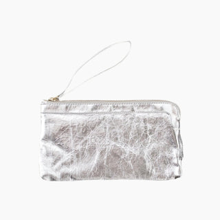 Berlin Silver Leather Clutch Wallet