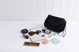 Coco Pebbled Black Crossbody Clutch